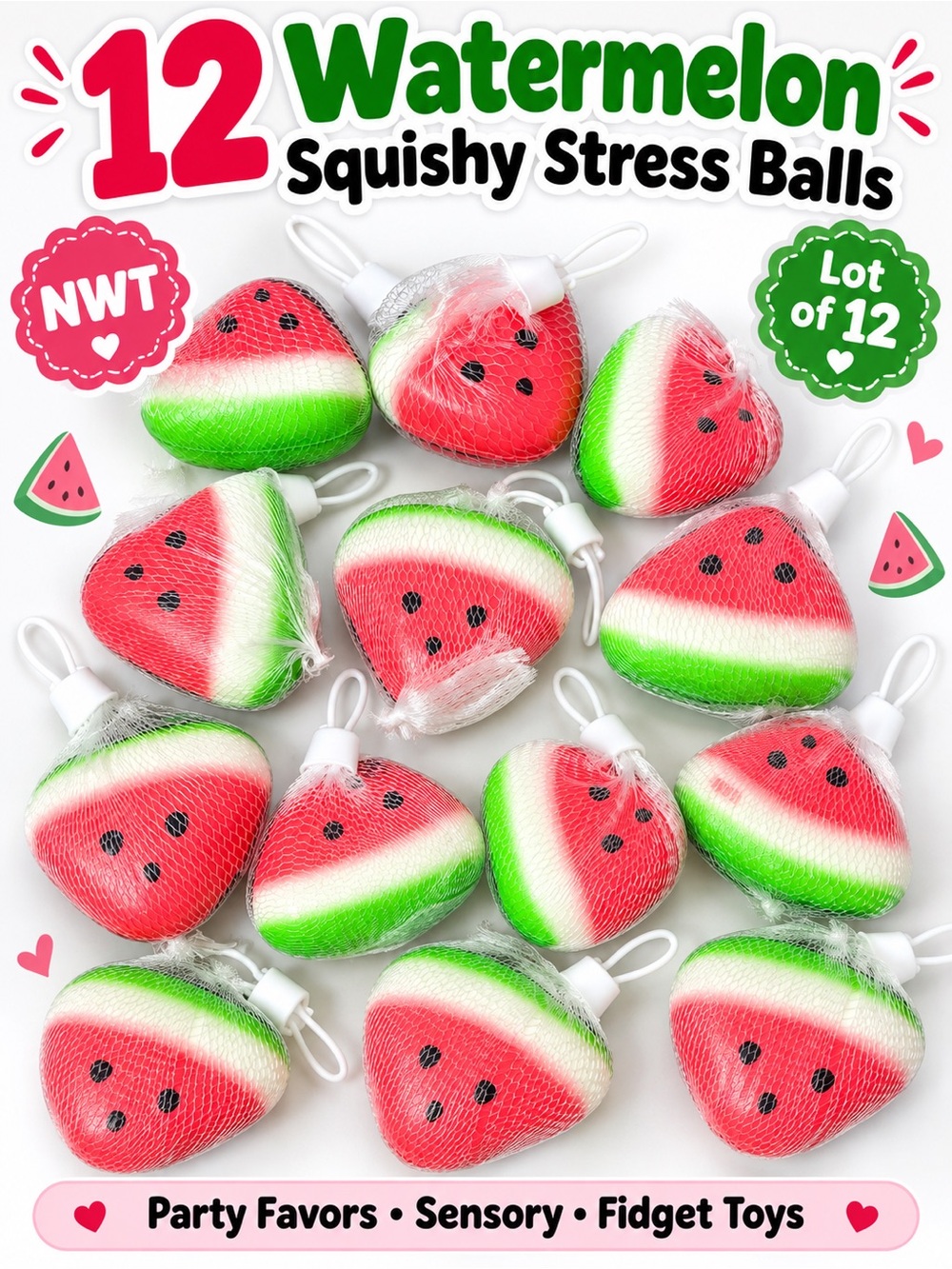 Watermelon Squishy Stress Balls Sensory Fidget Party Favors